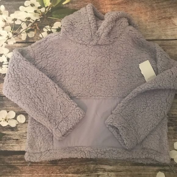 NWT Zella Cassie Faux Shearling Hoodie Size Large - Picture 7 of 14